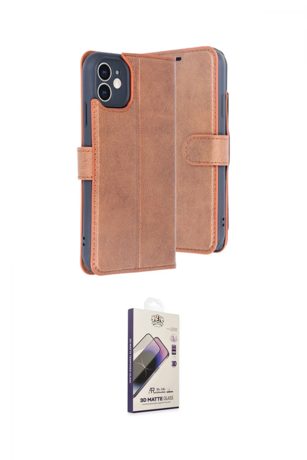 ieg™ iPhone 11 Kılıf Siluet Işık Serisi - Siyah Bilvis 3D Mat Cam Ekran Koruyucu