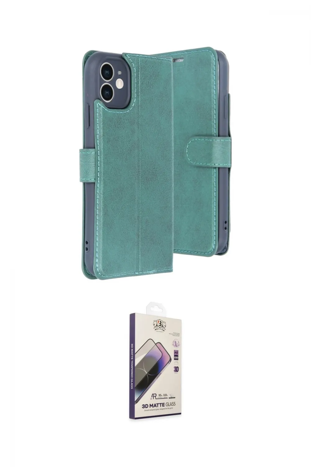 ieg™ iPhone 11 Kılıf Siluet Işık Serisi - Siyah Bilvis 3D Mat Cam Ekran Koruyucu