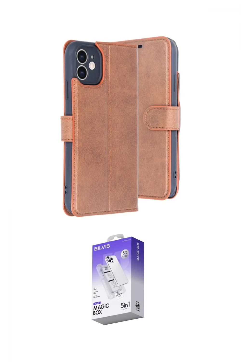 ieg™ iPhone 11 Kılıf Siluet Işık Serisi - Siyah Bilvis 5in1 3D Magic Cam Ekran Koruyucu