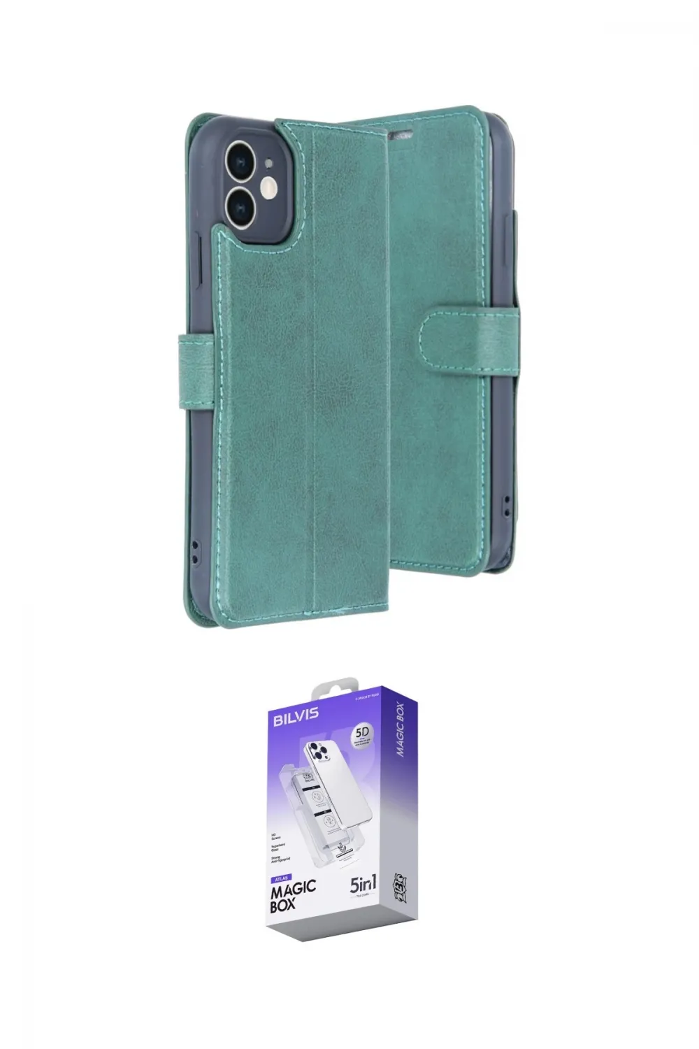 ieg™ iPhone 11 Kılıf Siluet Işık Serisi - Siyah Bilvis 5in1 3D Magic Cam Ekran Koruyucu