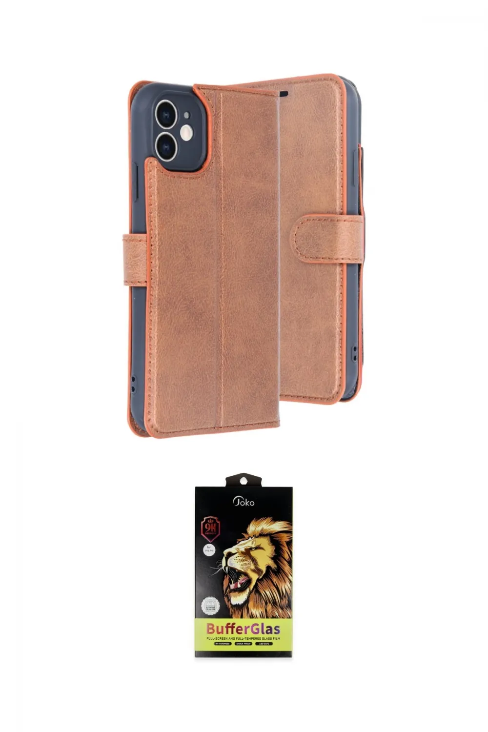 ieg™ iPhone 11 Kılıf Siluet Işık Serisi - Siyah Buffer Cam Ekran Koruyucu