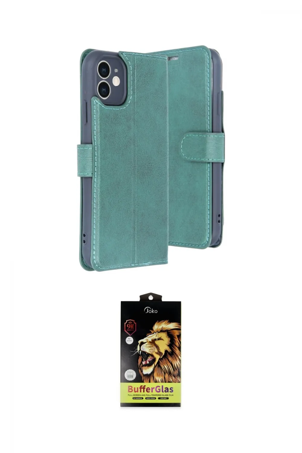 ieg™ iPhone 11 Kılıf Siluet Işık Serisi - Siyah Buffer Cam Ekran Koruyucu