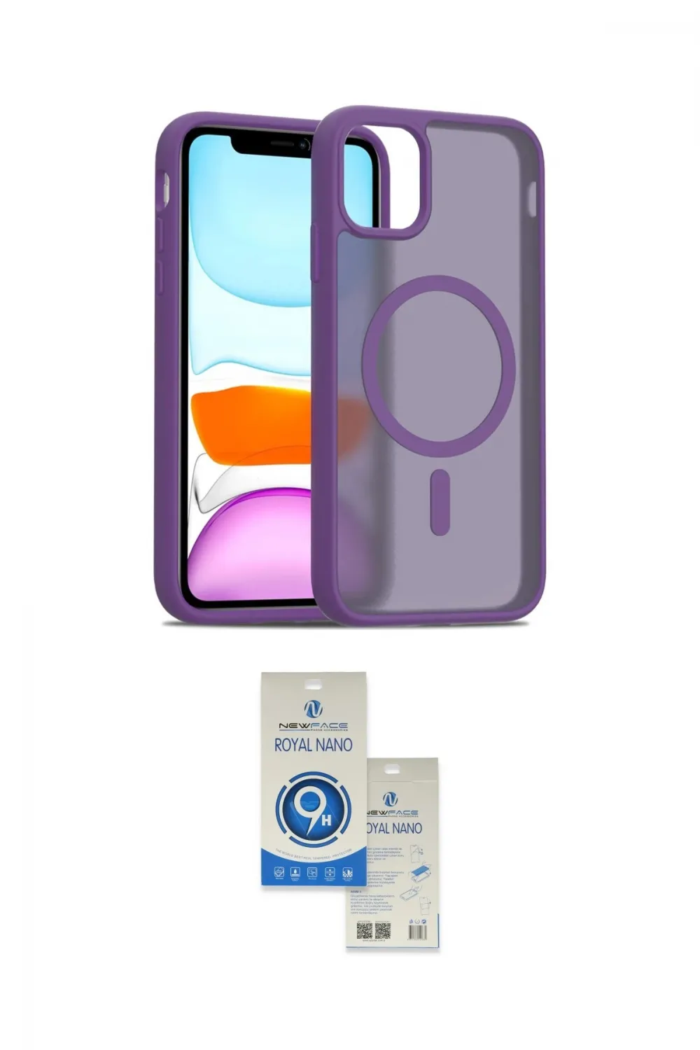 ieg™ iPhone 11 Kılıf Siluet Minimal Prime - Şeffaf Royal Nano Ekran Koruyucu