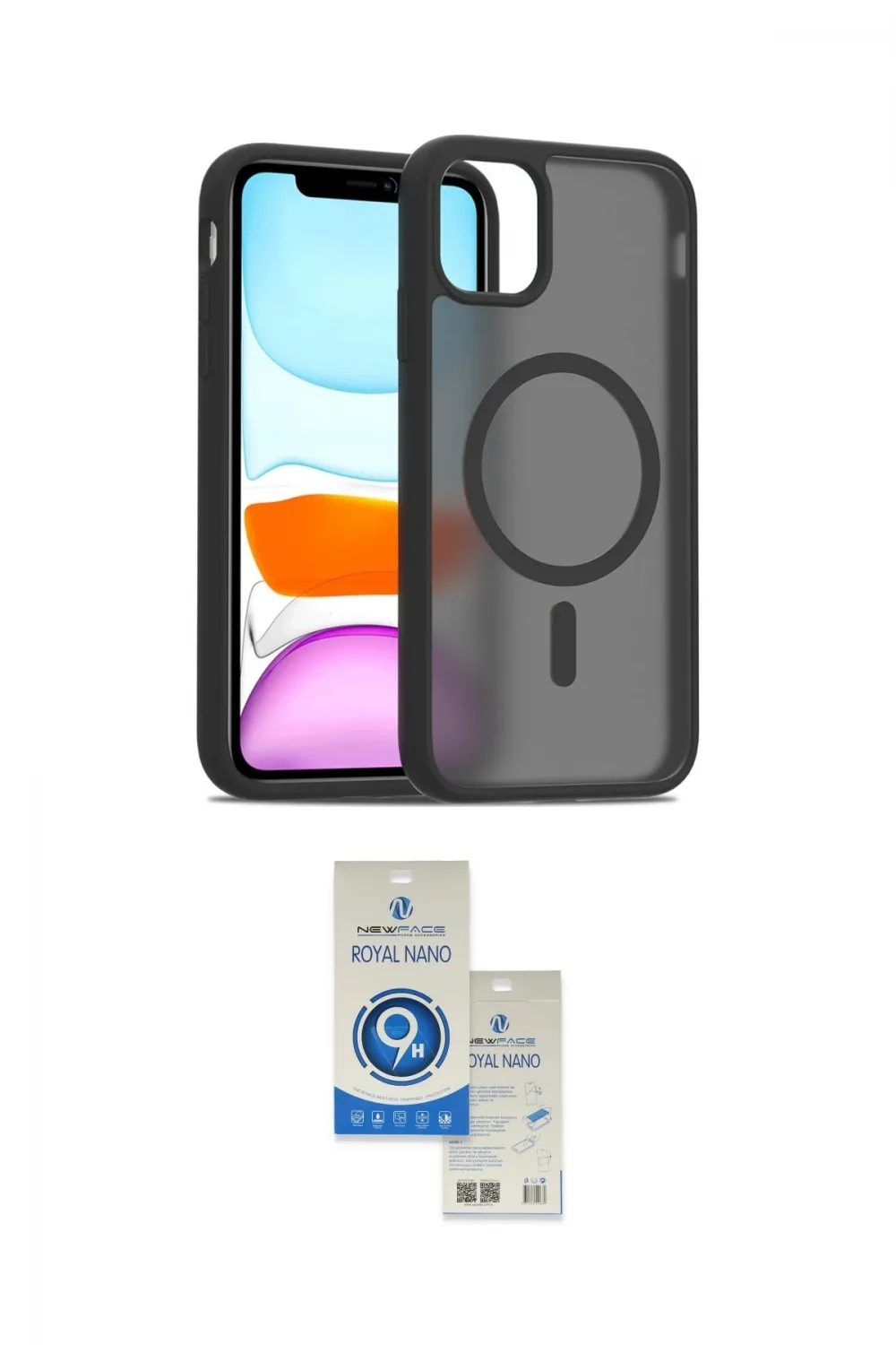 ieg™ iPhone 11 Kılıf Siluet Minimal Prime - Şeffaf Royal Nano Ekran Koruyucu