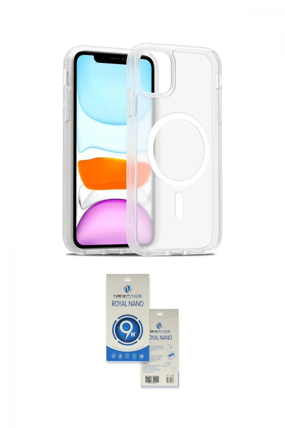 ieg™ iPhone 11 Kılıf Siluet Minimal Prime - Şeffaf Royal Nano Ekran Koruyucu