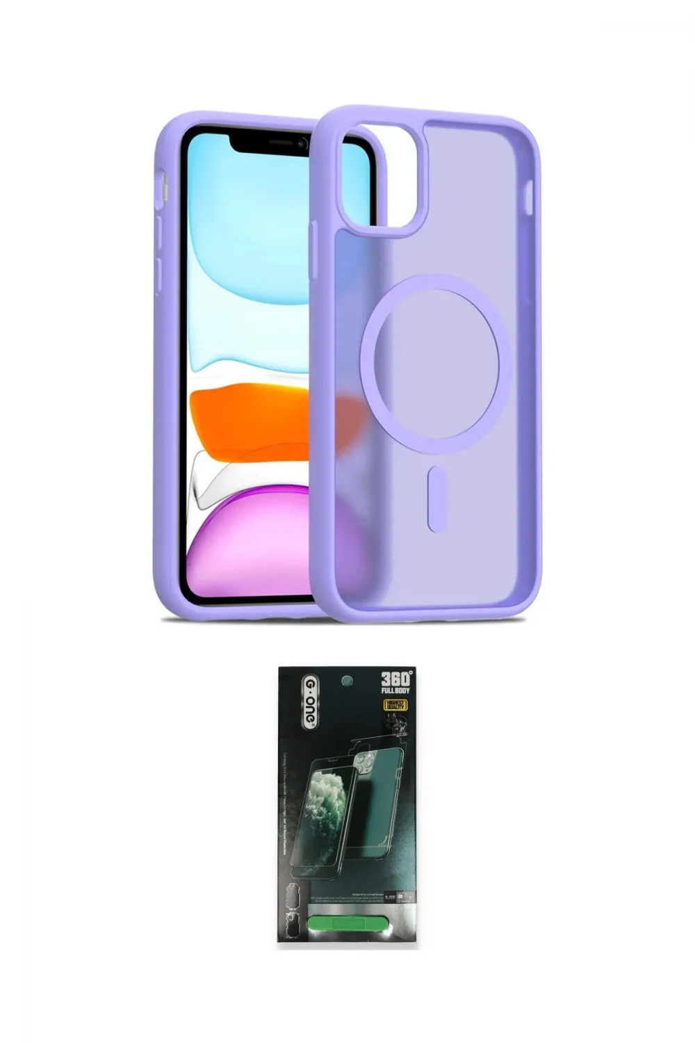 ieg™ iPhone 11 Kılıf Siluet Minimal Prime - Siyah 360 Mat Full Body Arka Koruyucu