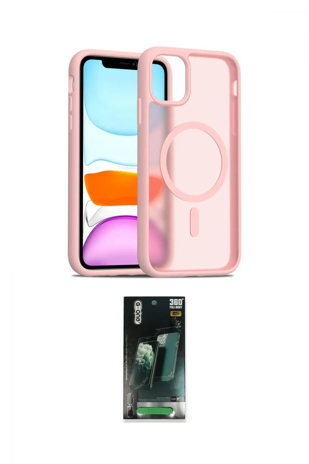 ieg™ iPhone 11 Kılıf Siluet Minimal Prime - Siyah 360 Mat Full Body Arka Koruyucu