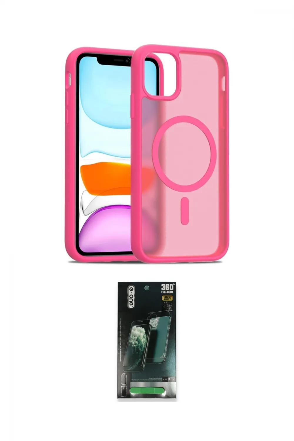 ieg™ iPhone 11 Kılıf Siluet Minimal Prime - Siyah 360 Mat Full Body Arka Koruyucu