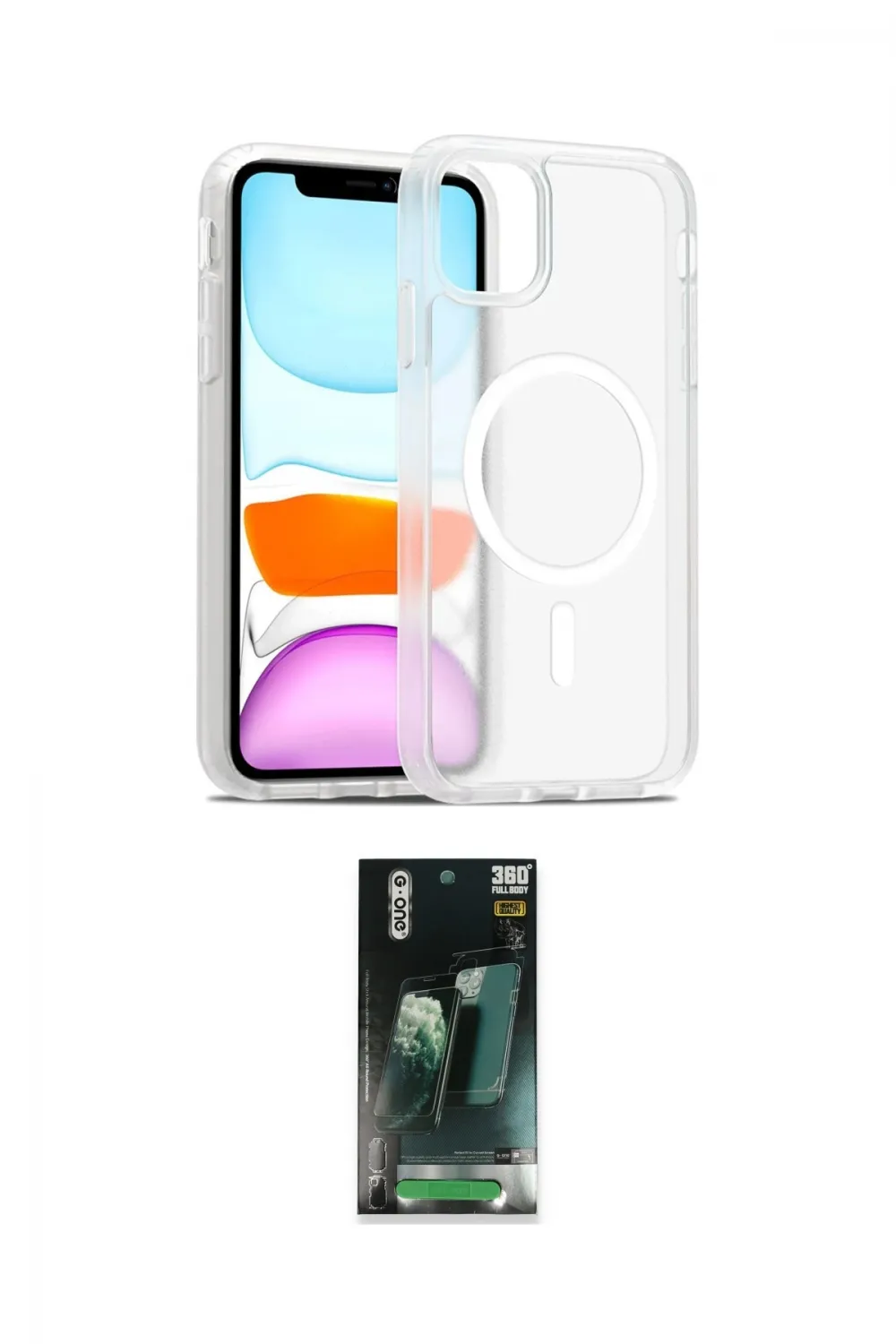 ieg™ iPhone 11 Kılıf Siluet Minimal Prime - Siyah 360 Mat Full Body Arka Koruyucu