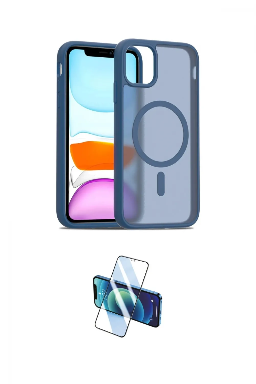 ieg™ iPhone 11 Kılıf Siluet Minimal Prime - Siyah 3D Antistatik Cam Ekran Koruyucu