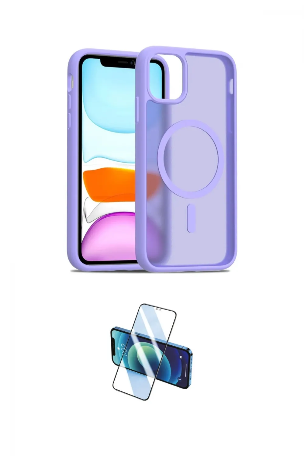 ieg™ iPhone 11 Kılıf Siluet Minimal Prime - Siyah 3D Antistatik Cam Ekran Koruyucu
