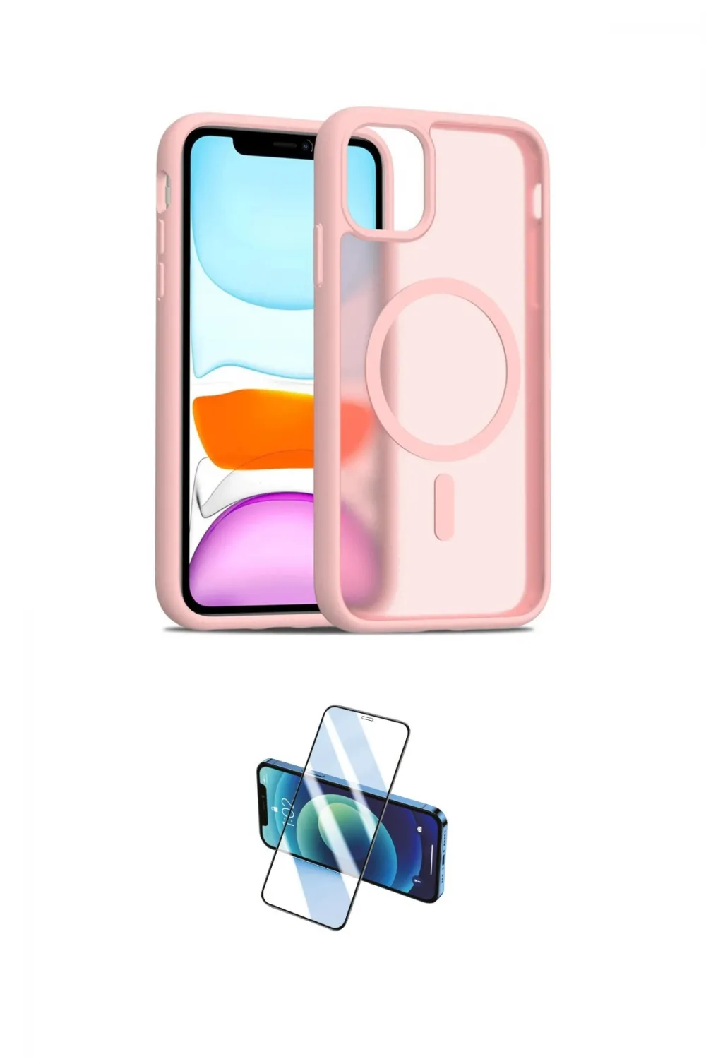 ieg™ iPhone 11 Kılıf Siluet Minimal Prime - Siyah 3D Antistatik Cam Ekran Koruyucu
