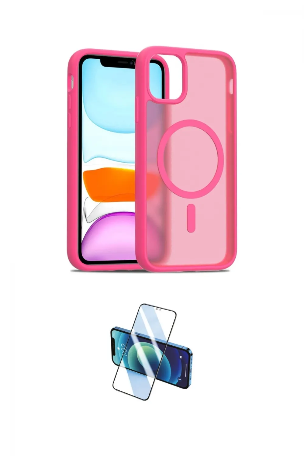 ieg™ iPhone 11 Kılıf Siluet Minimal Prime - Siyah 3D Antistatik Cam Ekran Koruyucu
