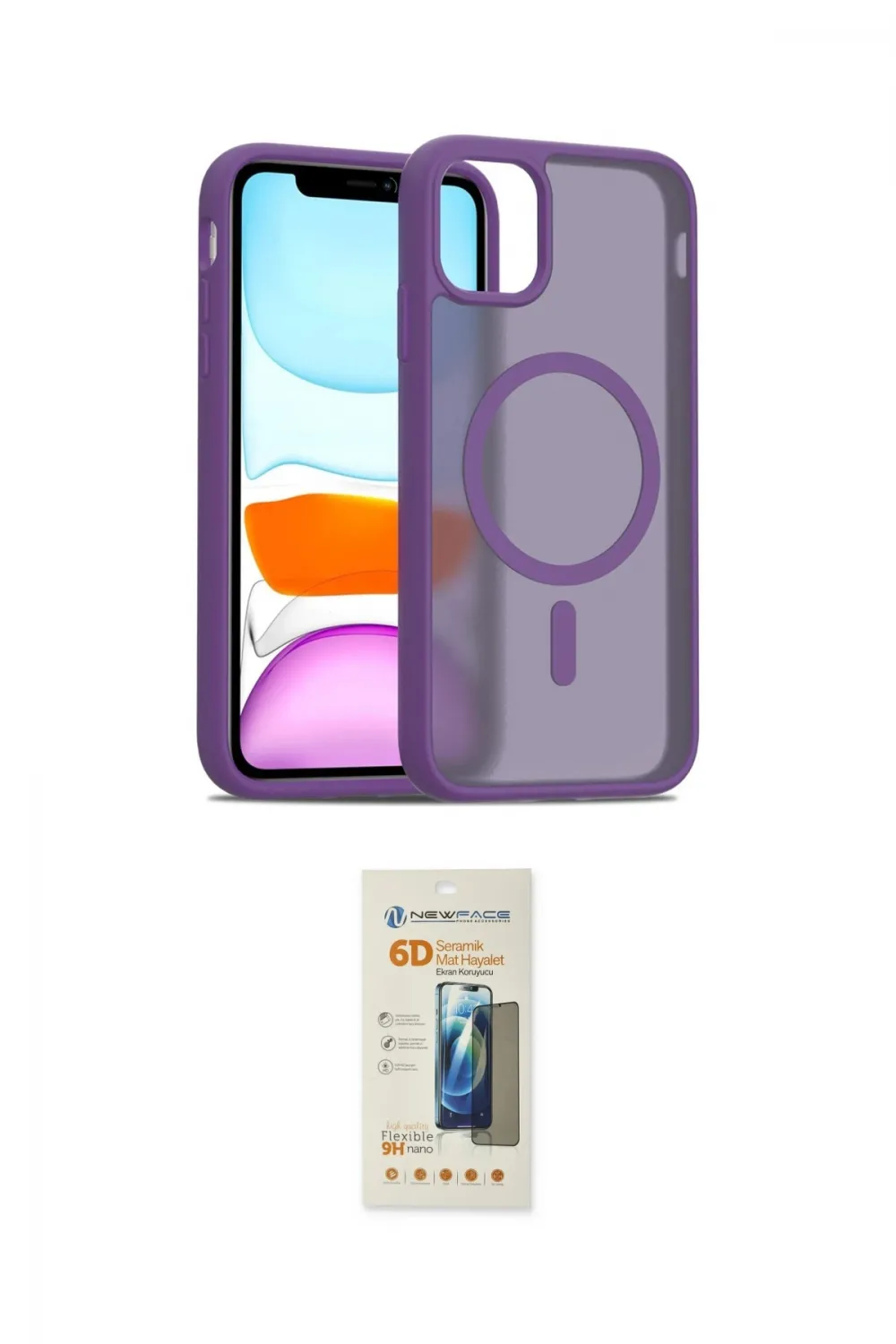 ieg™ iPhone 11 Kılıf Siluet Minimal Prime - Siyah 6D Mat Seramik Hayalet Nano Ekran Koruyucu