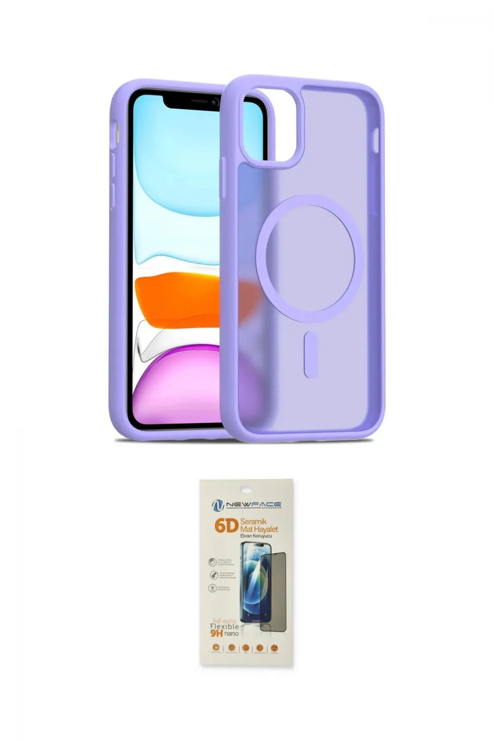 ieg™ iPhone 11 Kılıf Siluet Minimal Prime - Siyah 6D Mat Seramik Hayalet Nano Ekran Koruyucu