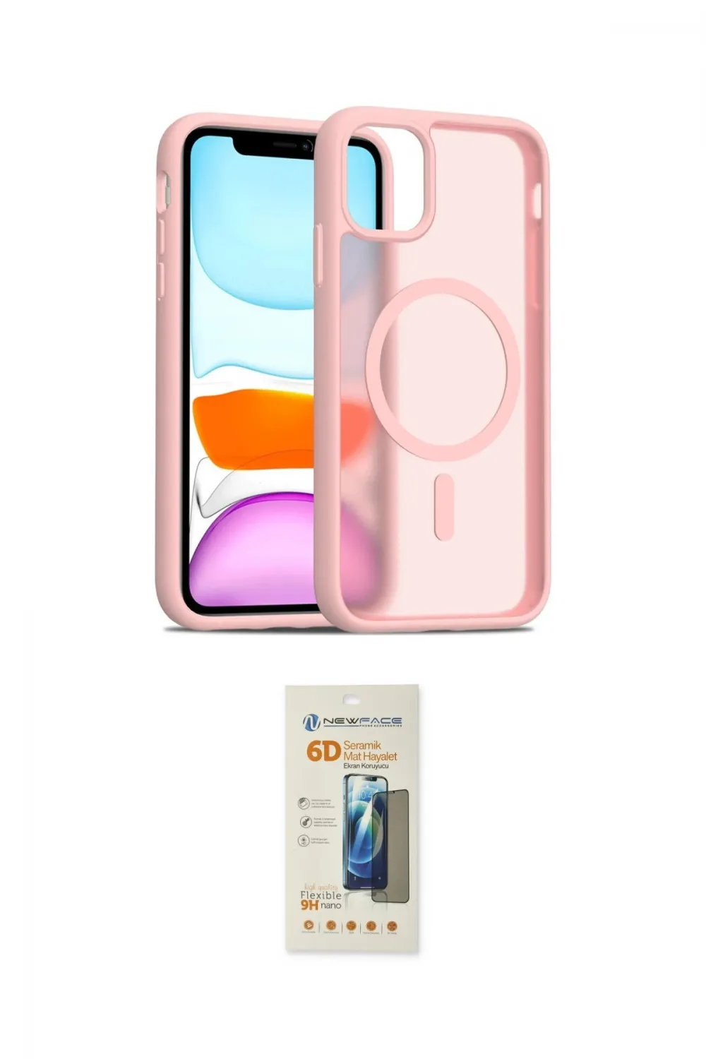 ieg™ iPhone 11 Kılıf Siluet Minimal Prime - Siyah 6D Mat Seramik Hayalet Nano Ekran Koruyucu