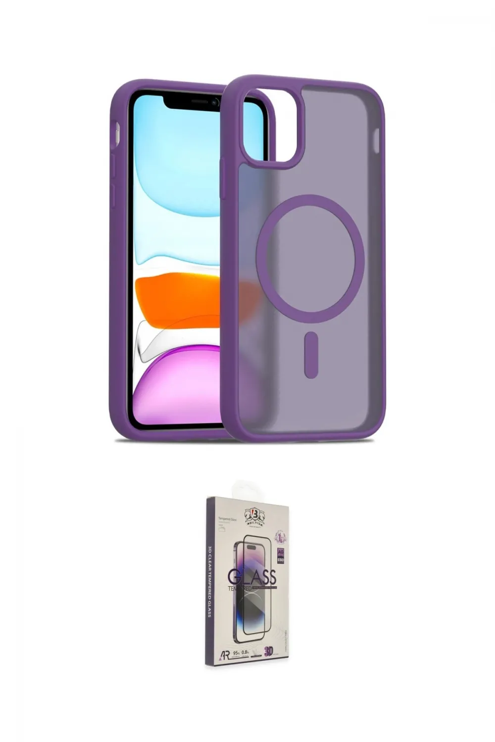 ieg™ iPhone 11 Kılıf Siluet Minimal Prime - Siyah Bilvis 3D Cam Ekran Koruyucu