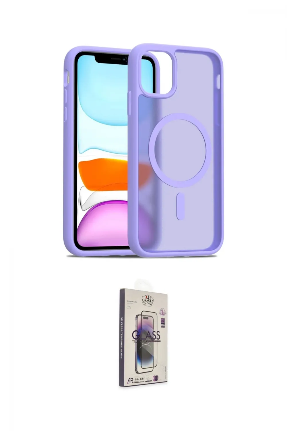 ieg™ iPhone 11 Kılıf Siluet Minimal Prime - Siyah Bilvis 3D Cam Ekran Koruyucu