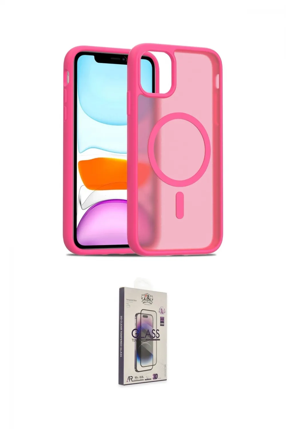 ieg™ iPhone 11 Kılıf Siluet Minimal Prime - Siyah Bilvis 3D Cam Ekran Koruyucu