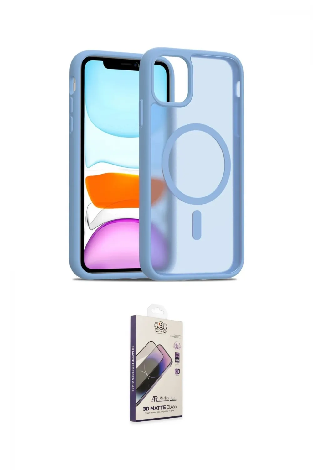 ieg™ iPhone 11 Kılıf Siluet Minimal Prime - Siyah Bilvis 3D Mat Cam Ekran Koruyucu