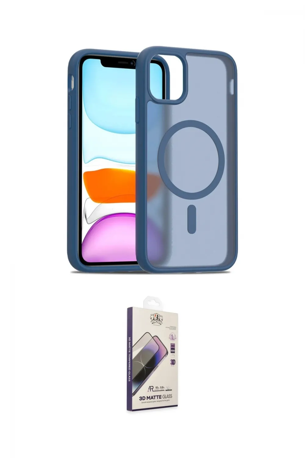 ieg™ iPhone 11 Kılıf Siluet Minimal Prime - Siyah Bilvis 3D Mat Cam Ekran Koruyucu