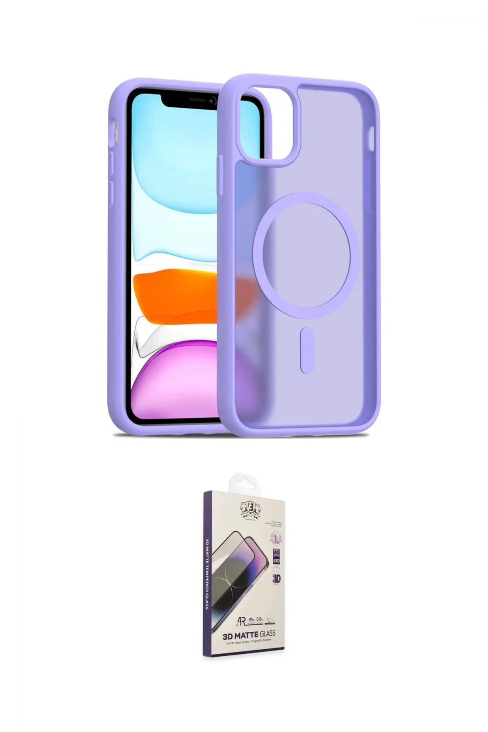 ieg™ iPhone 11 Kılıf Siluet Minimal Prime - Siyah Bilvis 3D Mat Cam Ekran Koruyucu