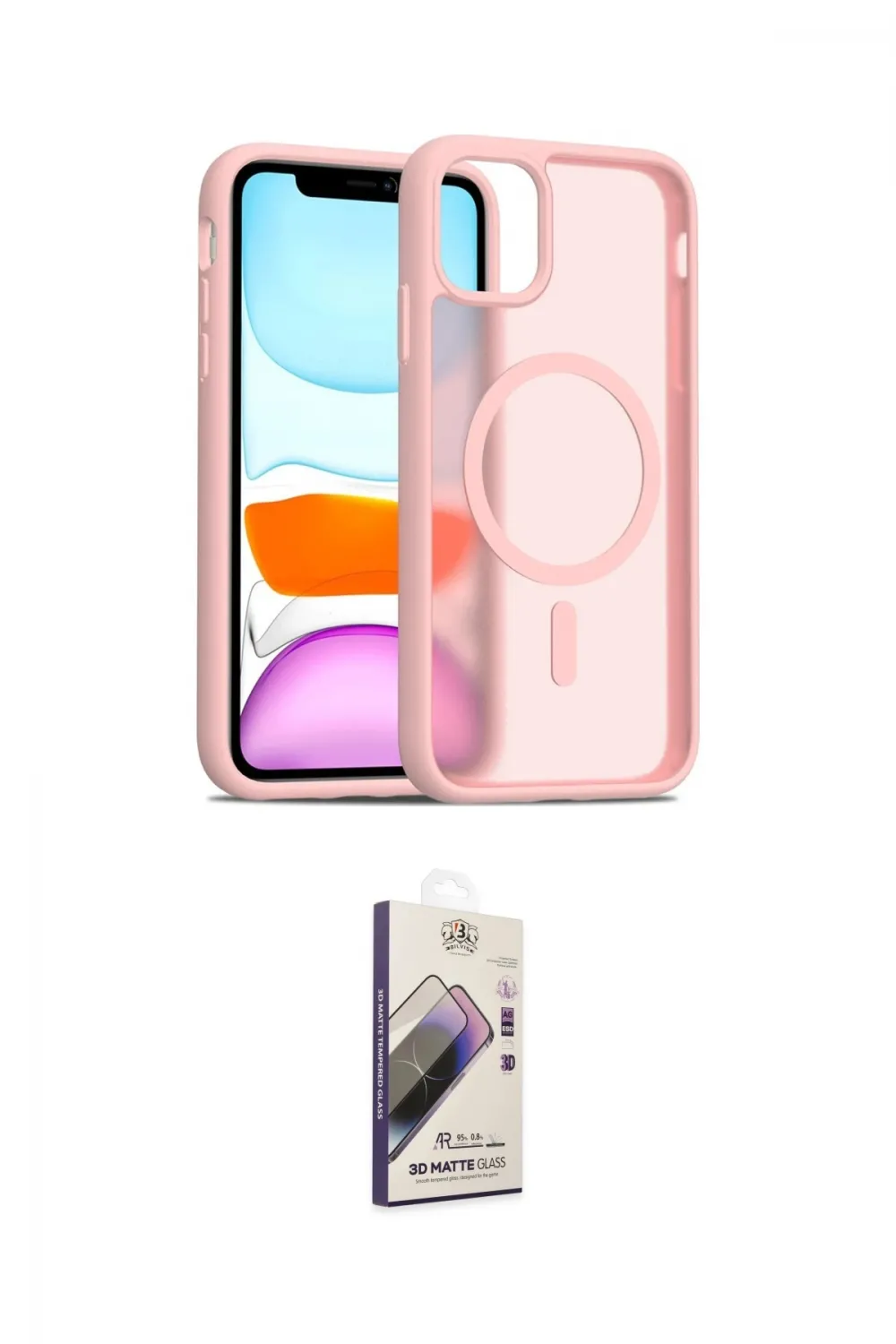 ieg™ iPhone 11 Kılıf Siluet Minimal Prime - Siyah Bilvis 3D Mat Cam Ekran Koruyucu