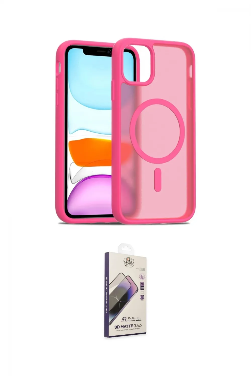 ieg™ iPhone 11 Kılıf Siluet Minimal Prime - Siyah Bilvis 3D Mat Cam Ekran Koruyucu