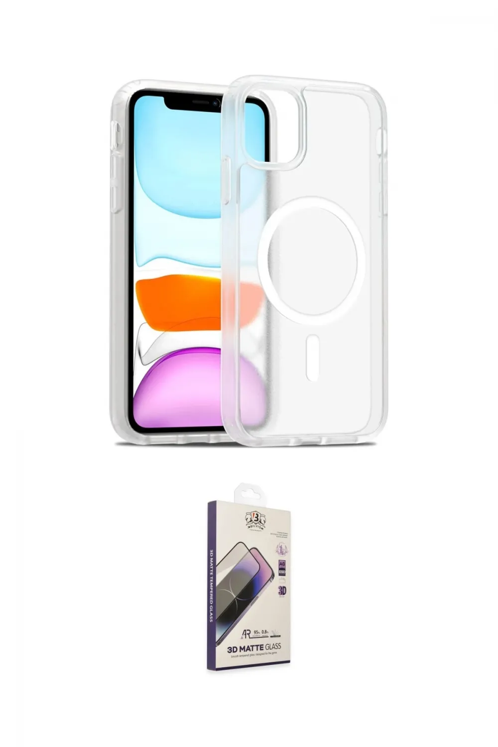 ieg™ iPhone 11 Kılıf Siluet Minimal Prime - Siyah Bilvis 3D Mat Cam Ekran Koruyucu