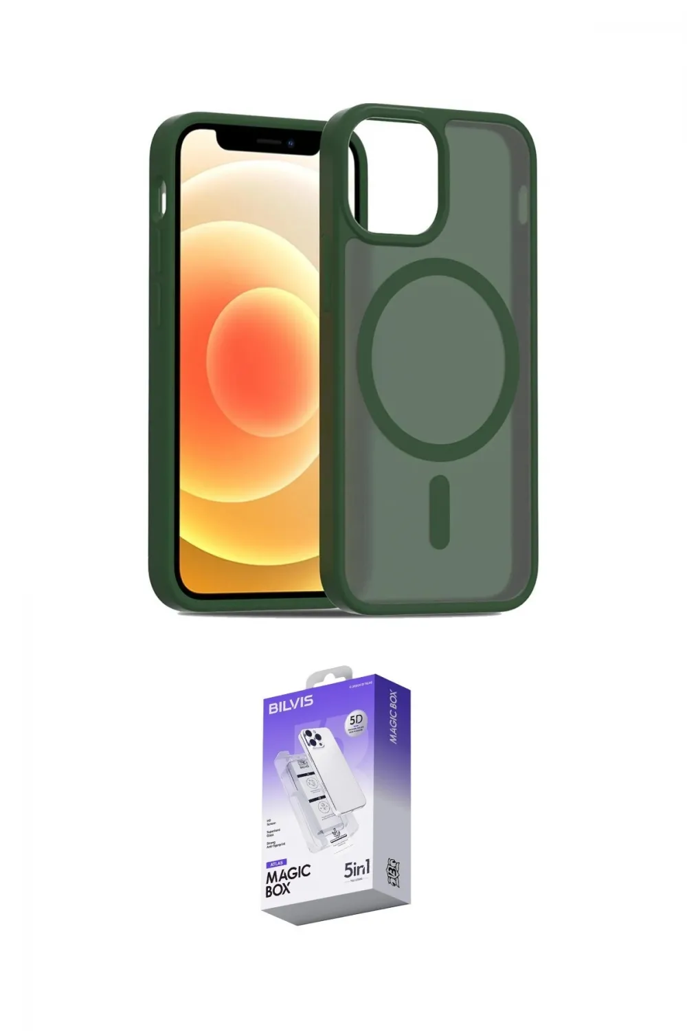 ieg™ iPhone 11 Kılıf Siluet Minimal Prime - Siyah Bilvis 5in1 3D Magic Cam Ekran Koruyucu