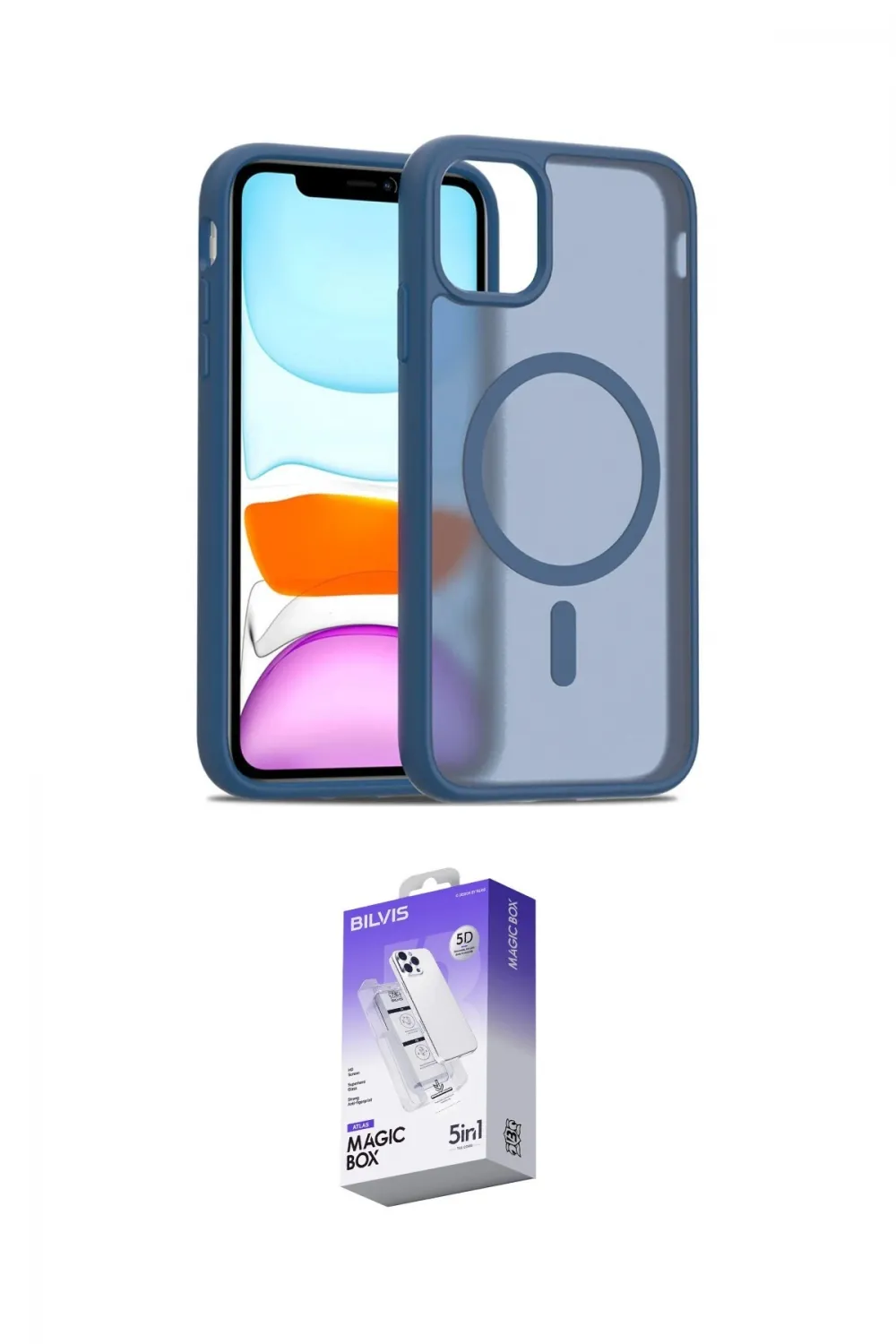 ieg™ iPhone 11 Kılıf Siluet Minimal Prime - Siyah Bilvis 5in1 3D Magic Cam Ekran Koruyucu