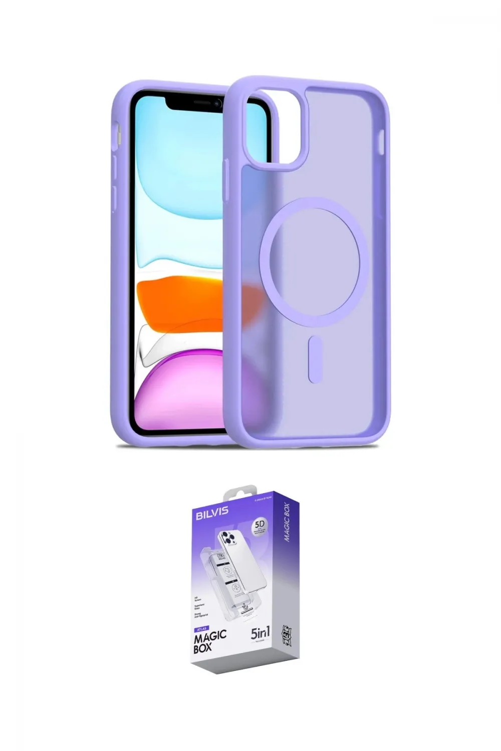 ieg™ iPhone 11 Kılıf Siluet Minimal Prime - Siyah Bilvis 5in1 3D Magic Cam Ekran Koruyucu