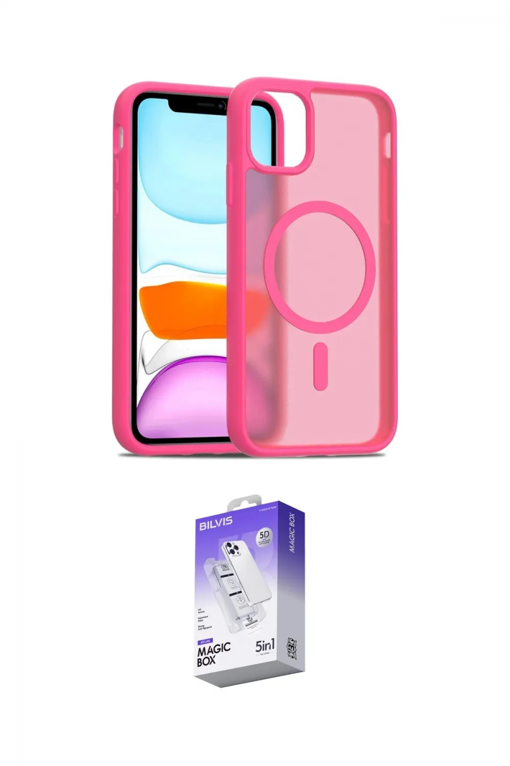 ieg™ iPhone 11 Kılıf Siluet Minimal Prime - Siyah Bilvis 5in1 3D Magic Cam Ekran Koruyucu