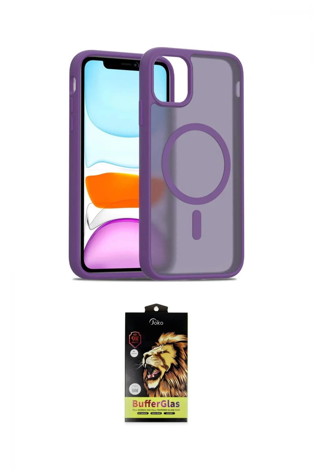 ieg™ iPhone 11 Kılıf Siluet Minimal Prime - Siyah Buffer Cam Ekran Koruyucu