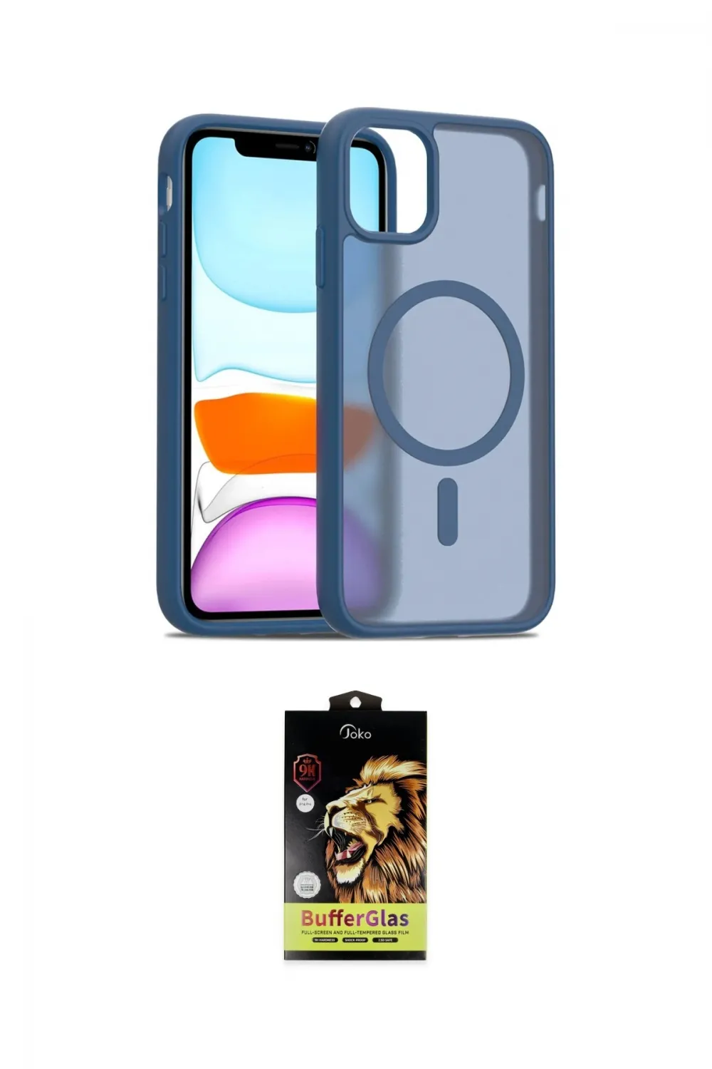 ieg™ iPhone 11 Kılıf Siluet Minimal Prime - Siyah Buffer Cam Ekran Koruyucu