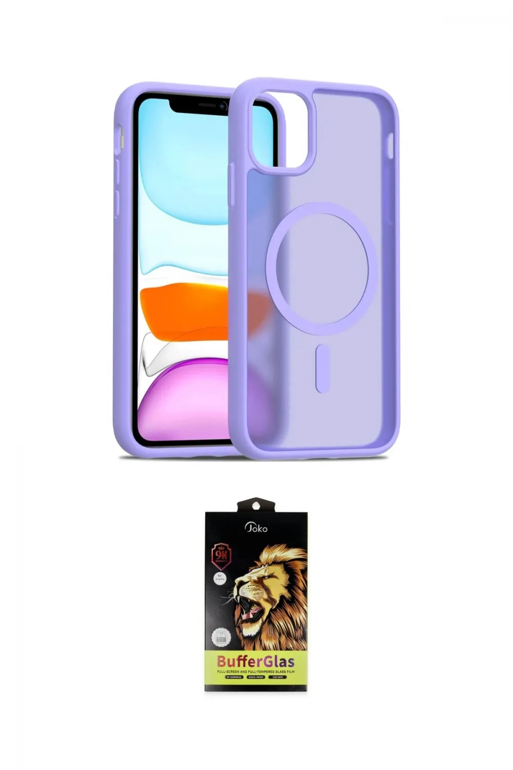 ieg™ iPhone 11 Kılıf Siluet Minimal Prime - Siyah Buffer Cam Ekran Koruyucu