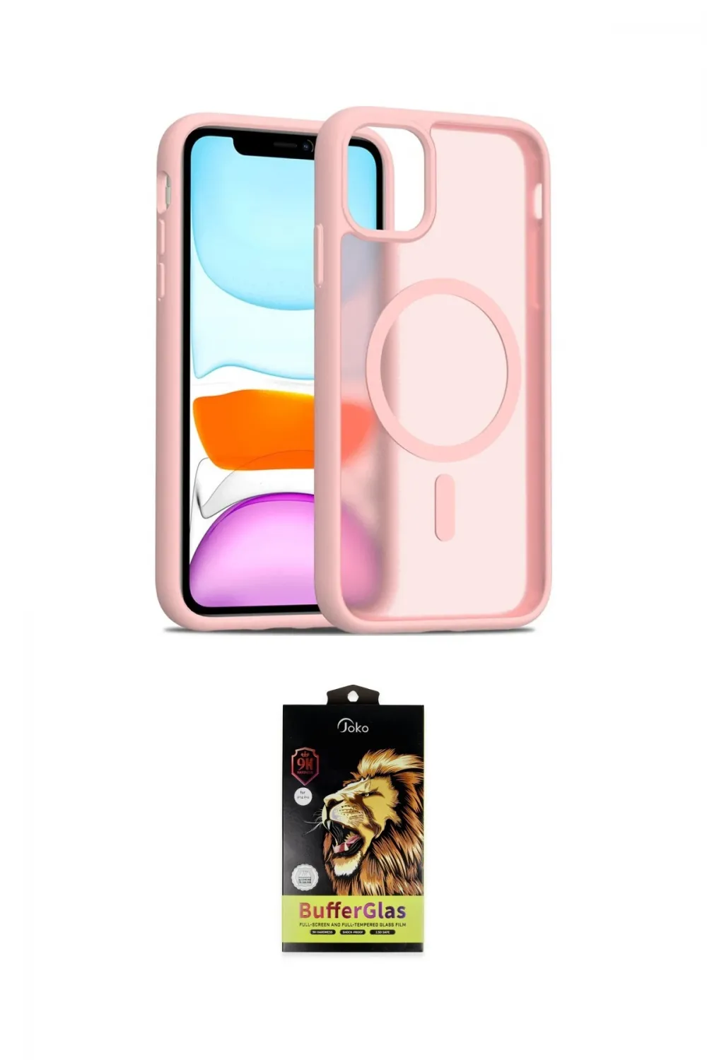 ieg™ iPhone 11 Kılıf Siluet Minimal Prime - Siyah Buffer Cam Ekran Koruyucu