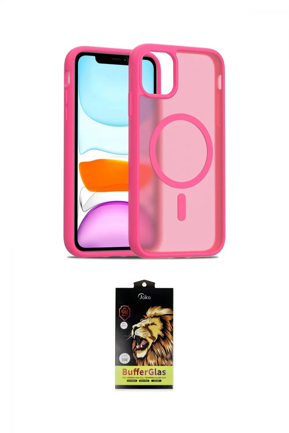 ieg™ iPhone 11 Kılıf Siluet Minimal Prime - Siyah Buffer Cam Ekran Koruyucu
