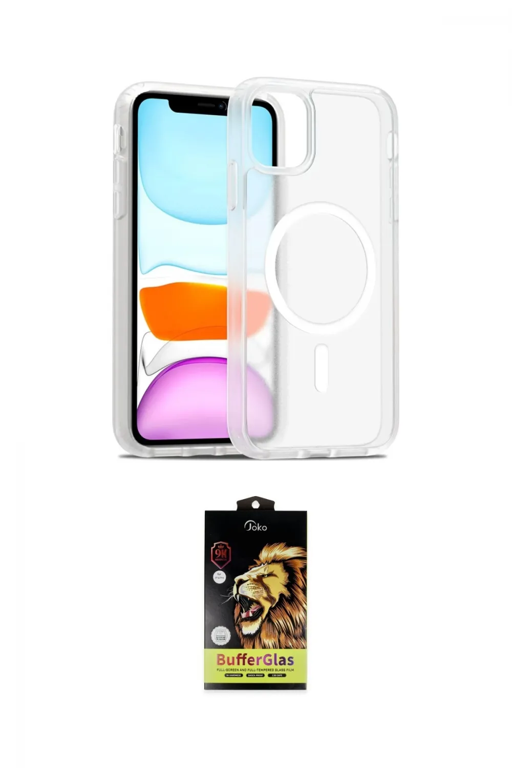 ieg™ iPhone 11 Kılıf Siluet Minimal Prime - Siyah Buffer Cam Ekran Koruyucu
