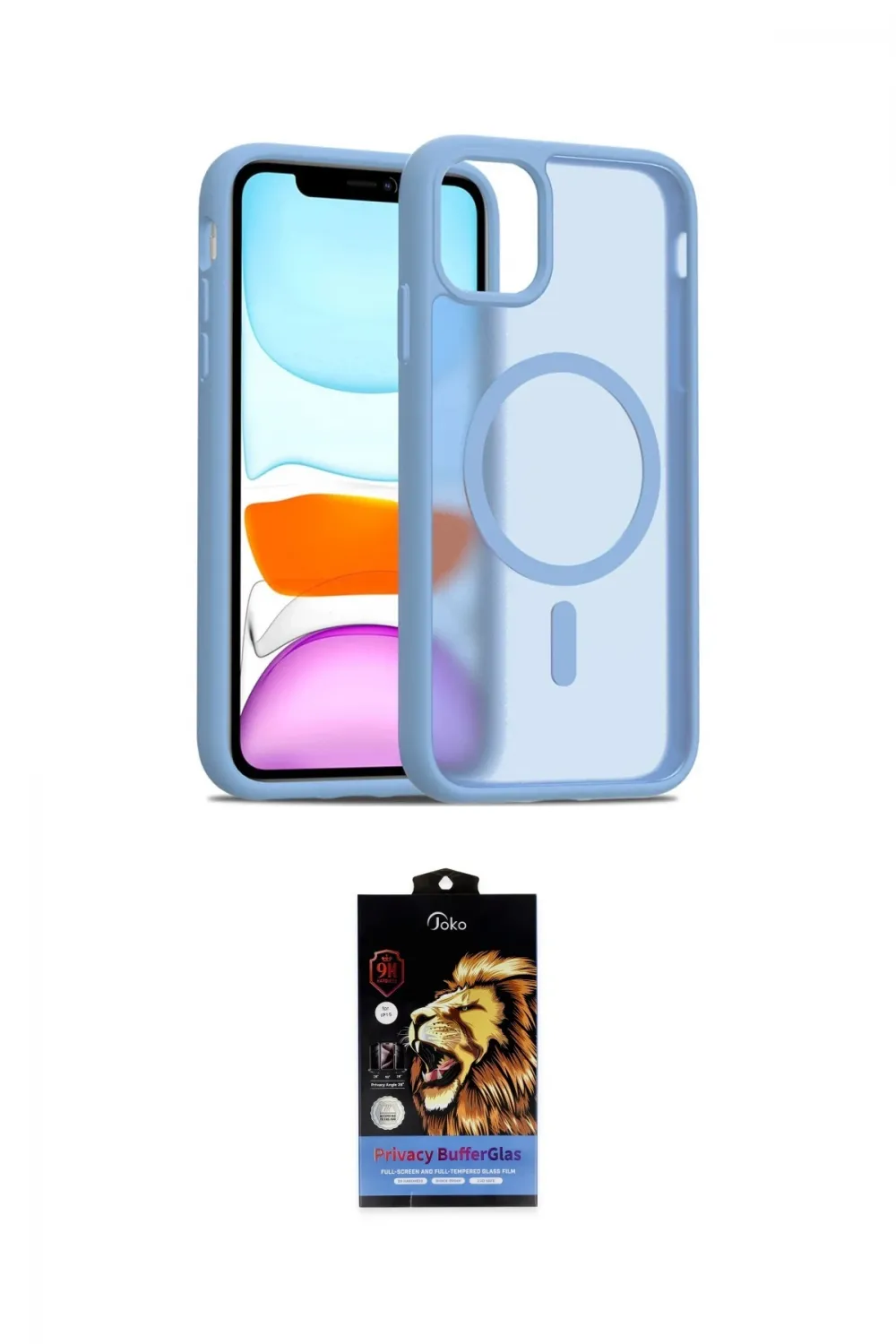 ieg™ iPhone 11 Kılıf Siluet Minimal Prime - Siyah Buffer Hayalet Cam Ekran Koruyucu