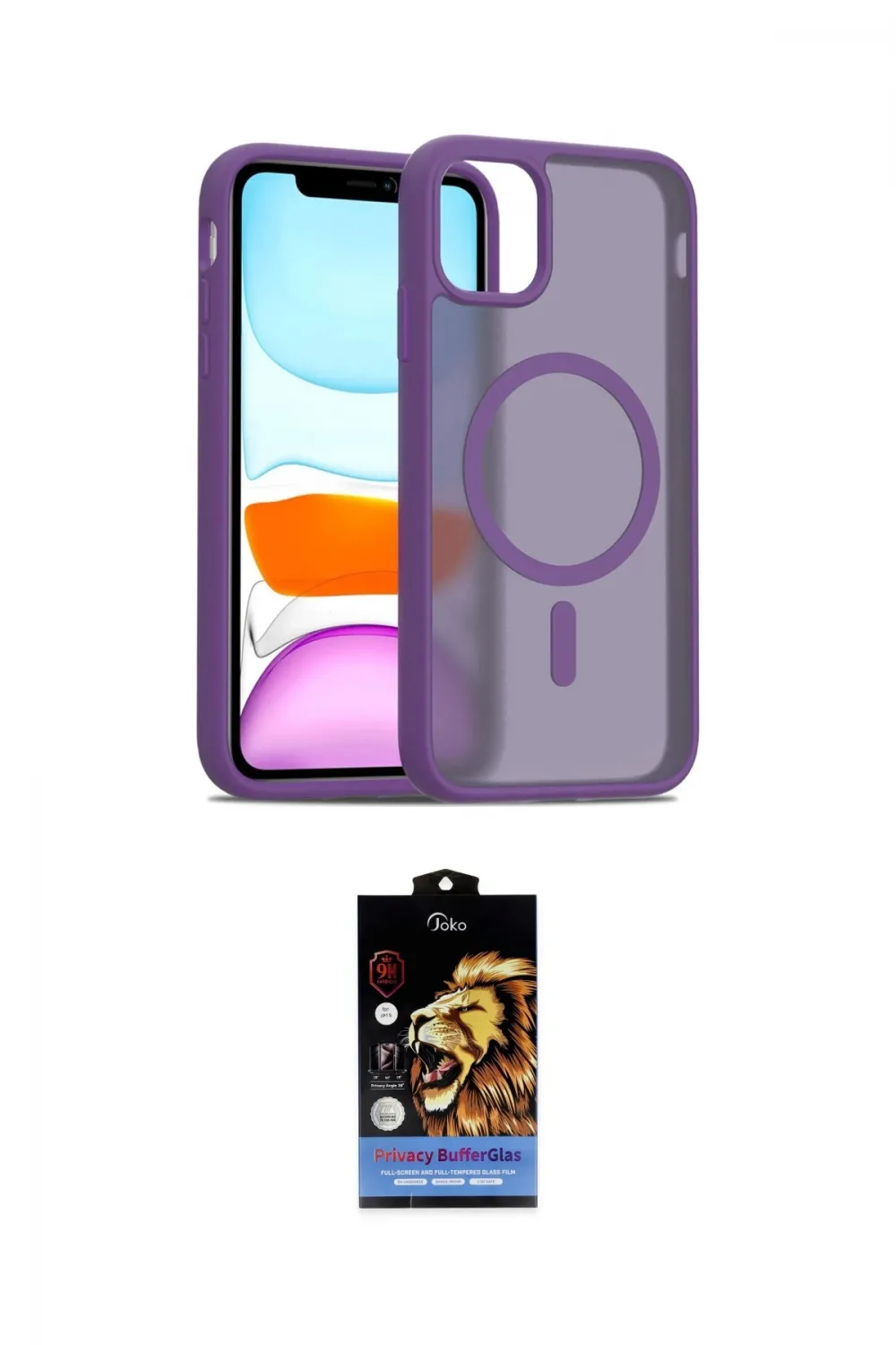 ieg™ iPhone 11 Kılıf Siluet Minimal Prime - Siyah Buffer Hayalet Cam Ekran Koruyucu