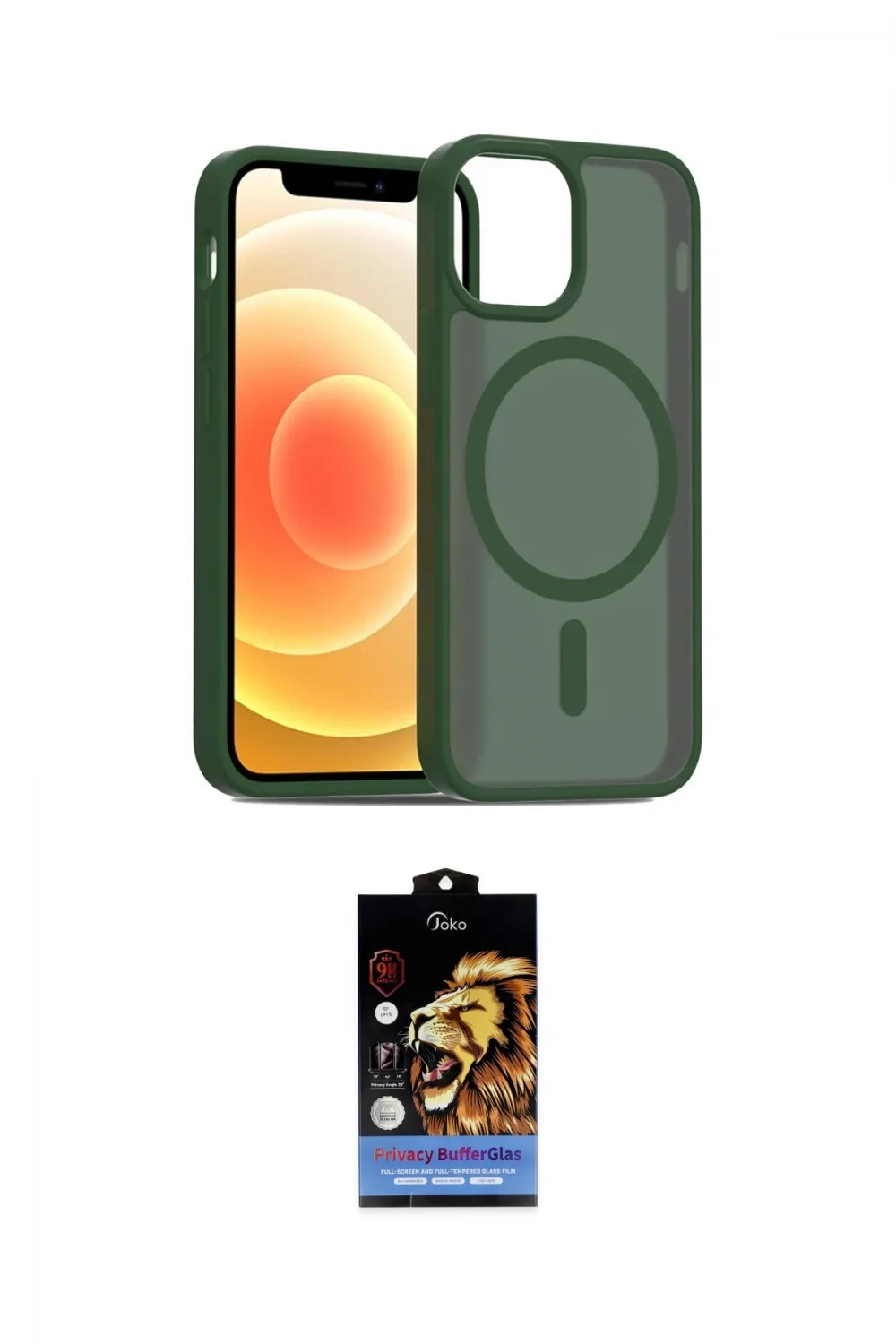 ieg™ iPhone 11 Kılıf Siluet Minimal Prime - Siyah Buffer Hayalet Cam Ekran Koruyucu