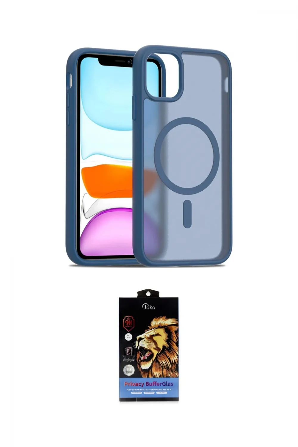 ieg™ iPhone 11 Kılıf Siluet Minimal Prime - Siyah Buffer Hayalet Cam Ekran Koruyucu