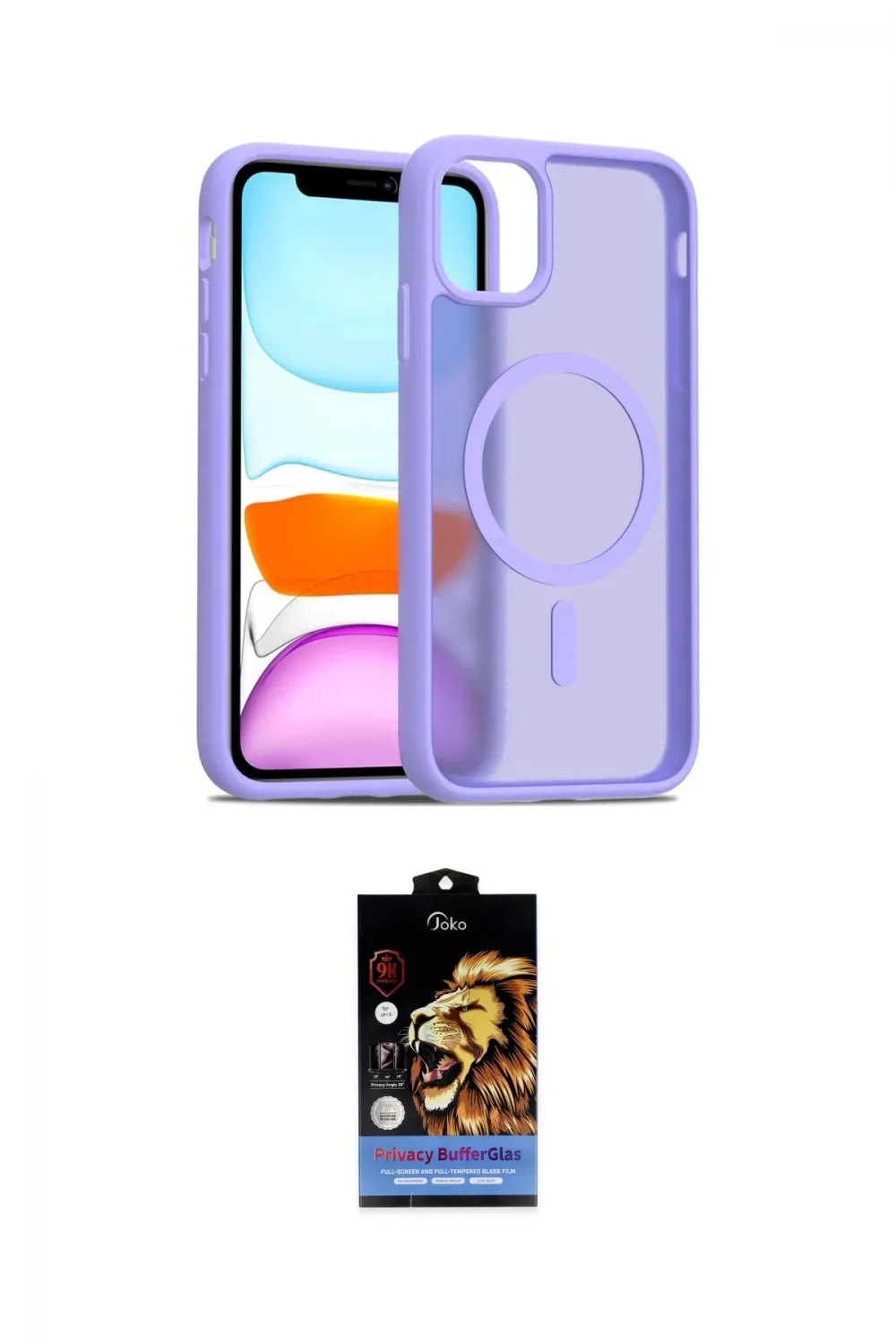 ieg™ iPhone 11 Kılıf Siluet Minimal Prime - Siyah Buffer Hayalet Cam Ekran Koruyucu