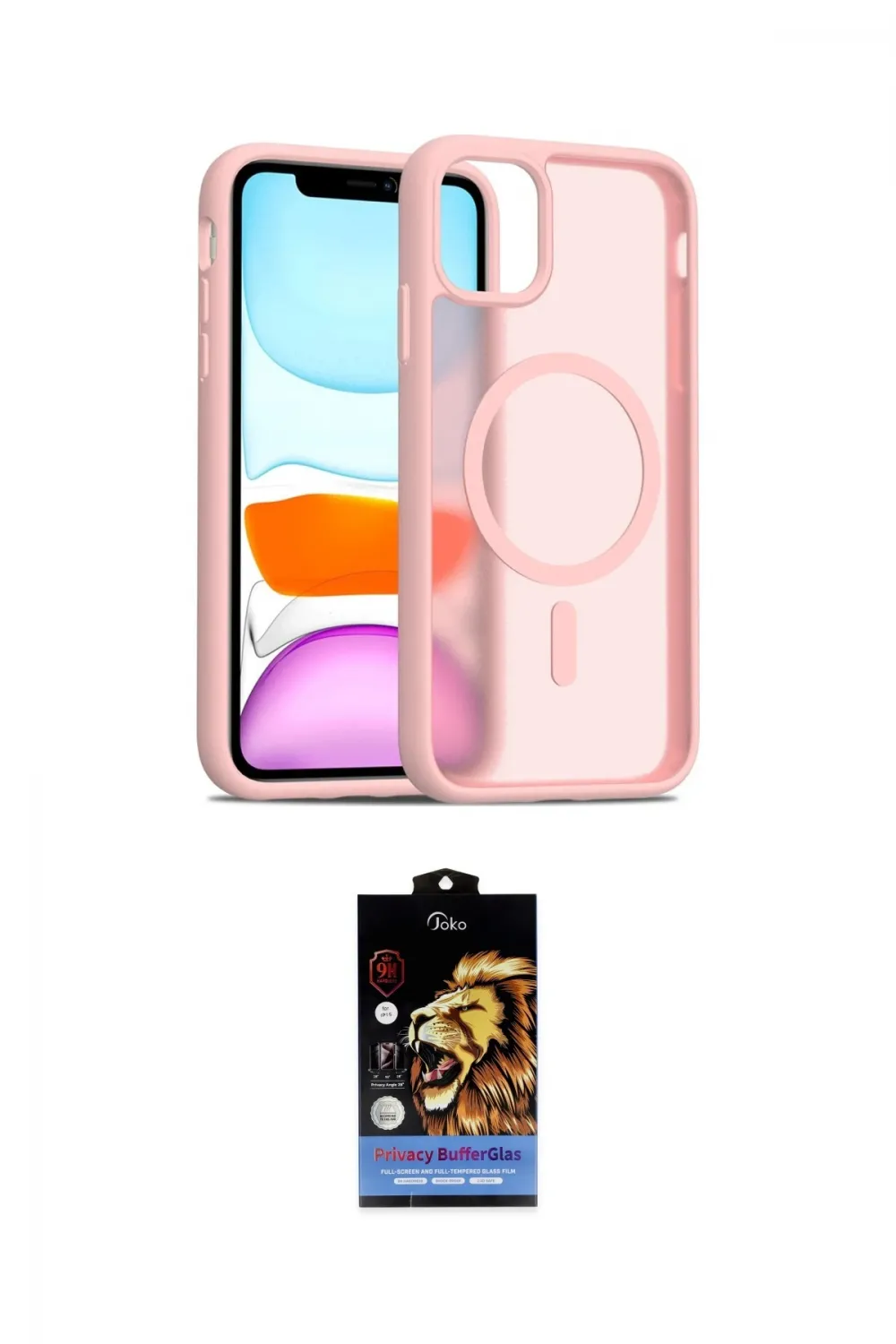 ieg™ iPhone 11 Kılıf Siluet Minimal Prime - Siyah Buffer Hayalet Cam Ekran Koruyucu