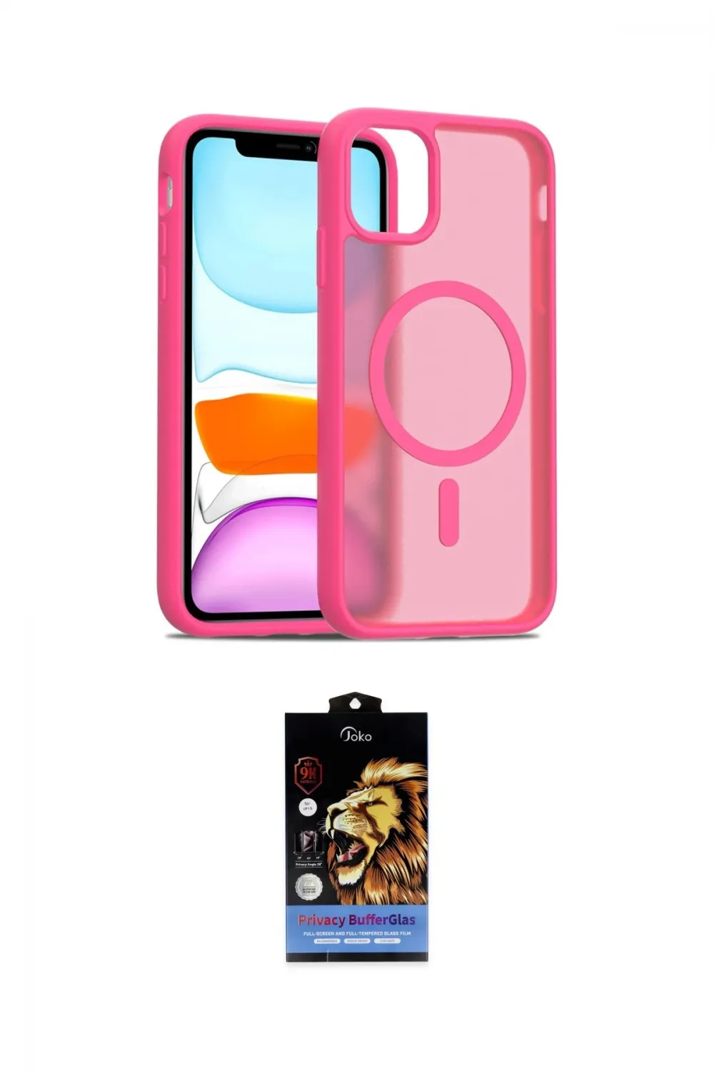 ieg™ iPhone 11 Kılıf Siluet Minimal Prime - Siyah Buffer Hayalet Cam Ekran Koruyucu