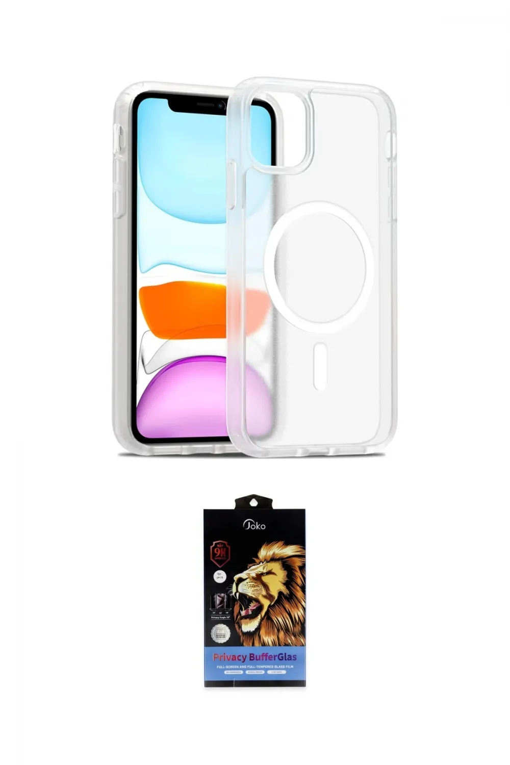 ieg™ iPhone 11 Kılıf Siluet Minimal Prime - Siyah Buffer Hayalet Cam Ekran Koruyucu