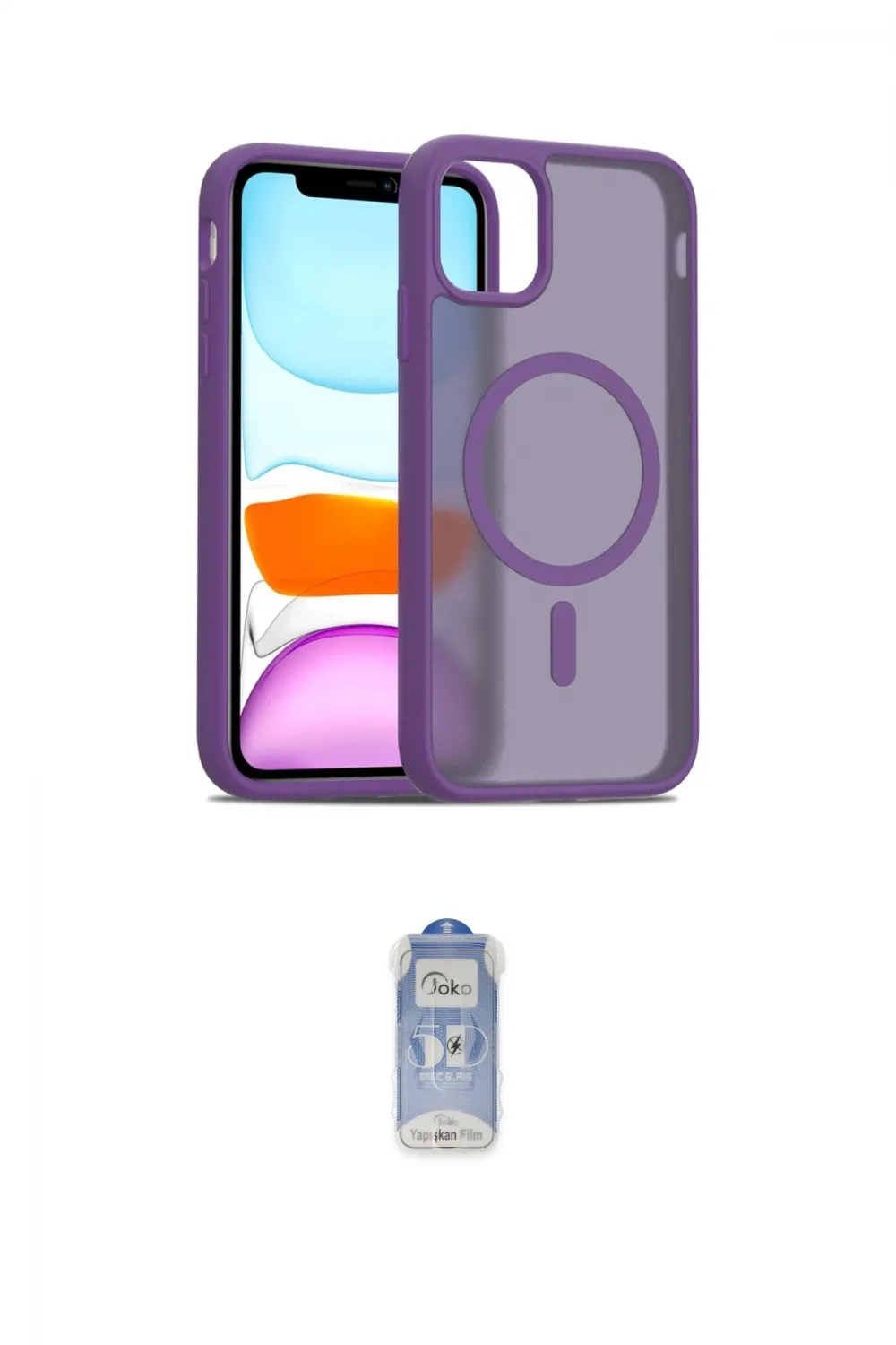 ieg™ iPhone 11 Kılıf Siluet Minimal Prime - Siyah Joko Magic 5D Cam