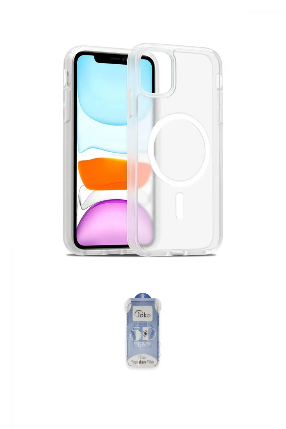 ieg™ iPhone 11 Kılıf Siluet Minimal Prime - Siyah Joko Magic 5D Cam