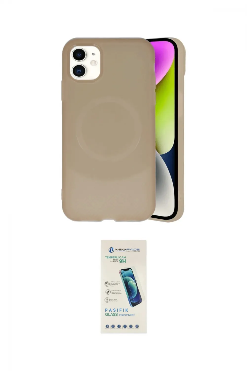 ieg™ iPhone 11 Kılıf Ufuk Serisi - Şeffaf Pasifik Cam Ekran Koruyucu